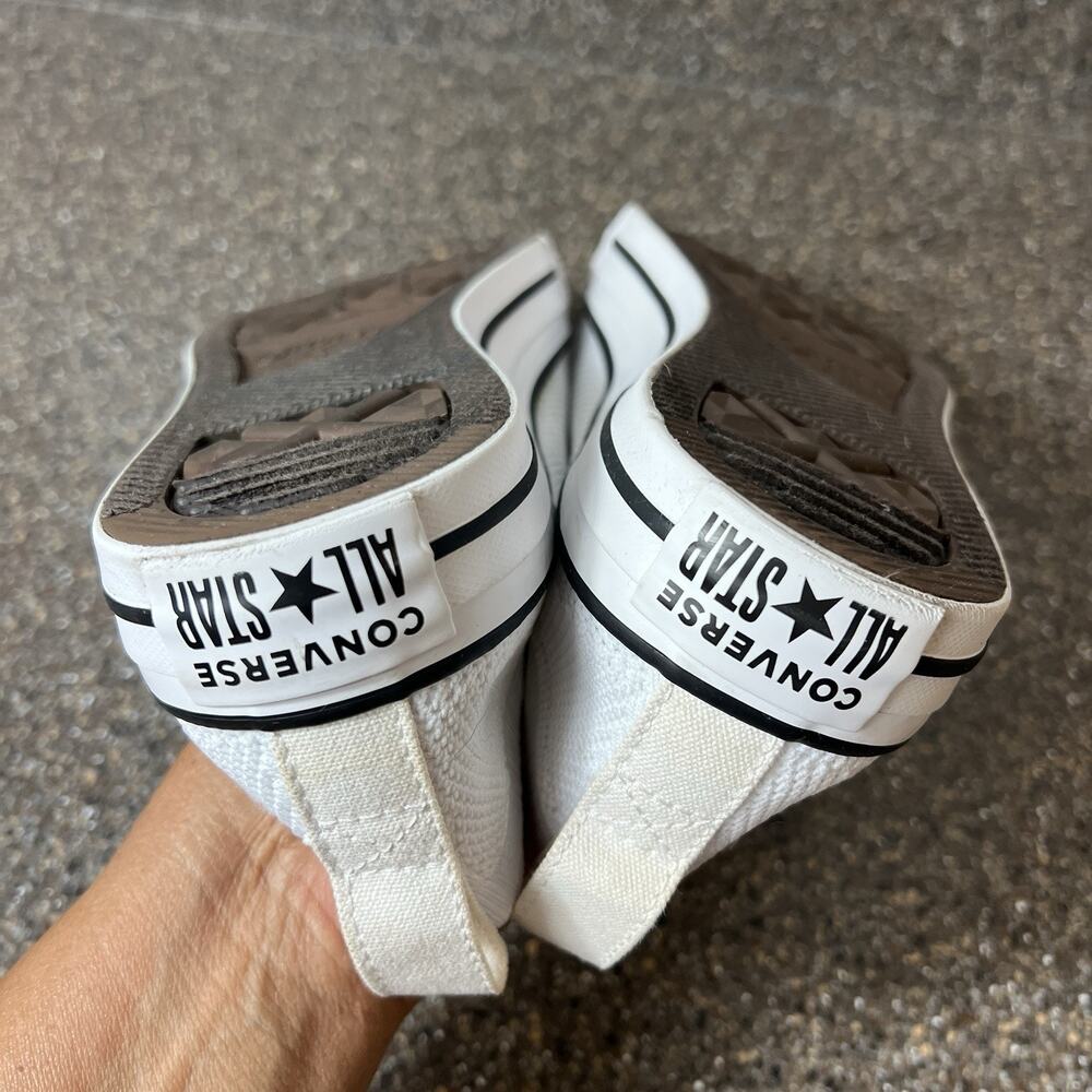Converse All Star White Knit Canvas Womens Sz 9.5 Sneaker Slip On Low Top Skater - Picture 8 of 11